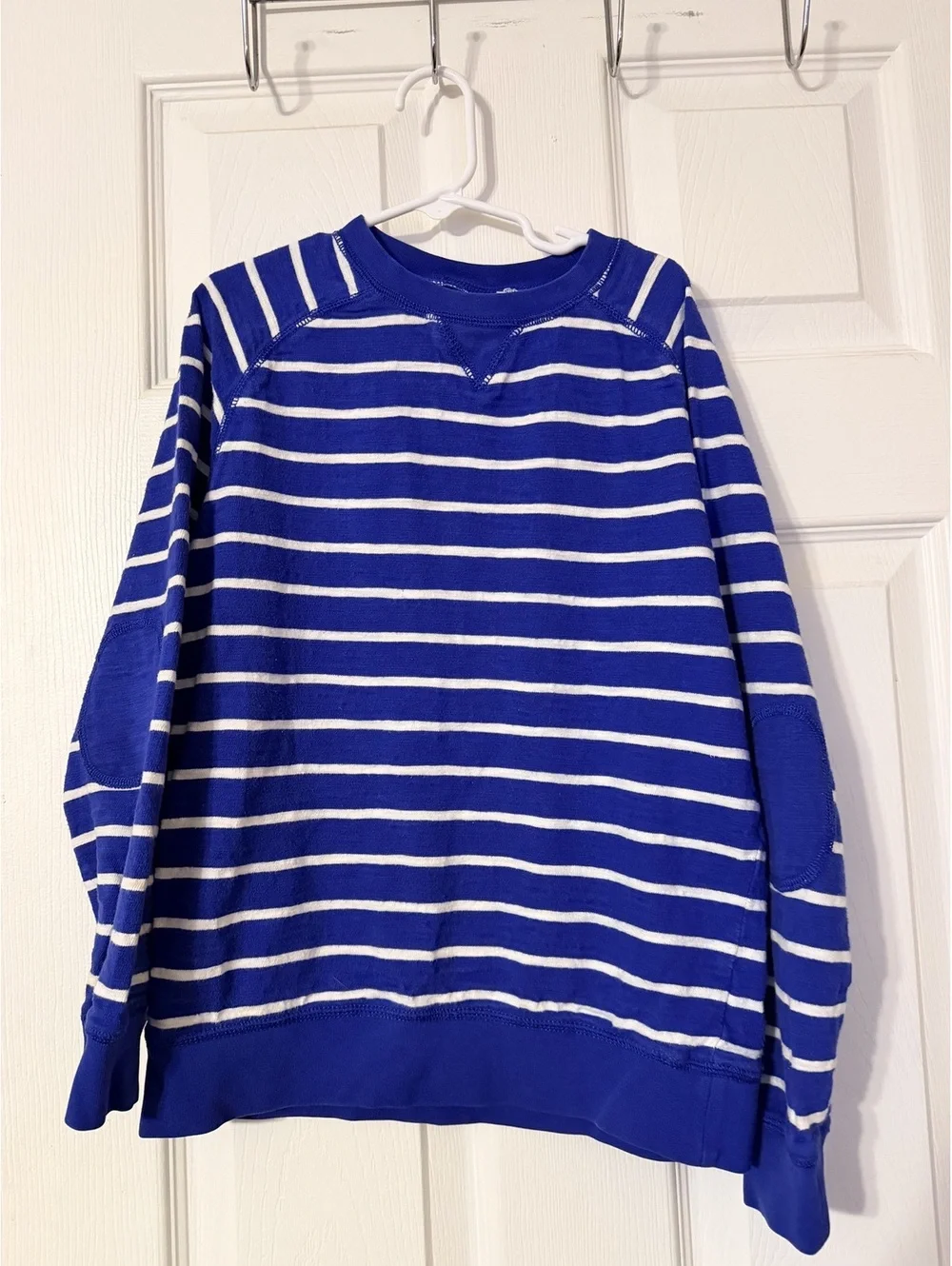 Gymboree Blue Striped Sweatshirt with Elbow Patches - Girls M (7-8)